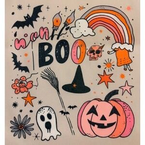 NEW Halloween BOO Canvas Tote Bag Pink Pumpkin Ghost Reusable Shopper